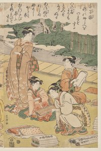 Ruházat készítő nők alkotó: Utagawa Toyokuni