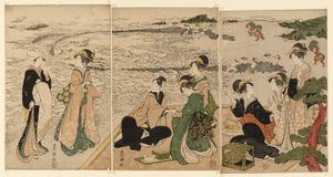 Tengerparti kirándulás alkotó: Utagawa Toyokuni I