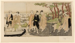 Kagylóhalak gyűjtése apálykor alkotó: Utagawa Toyokuni I