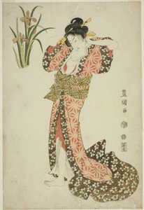 Irises: szépségrendezõ haj, a szépségek és virágok cím nélküli sorozatából alkotó: Utagawa Toyokuni I