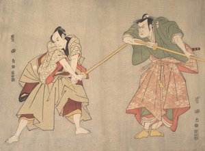 Jelenet egy azonosítatlan drámából, kb. 1800. alkotó: Utagawa Toyokuni I
