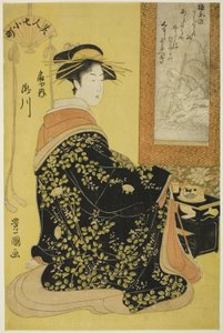 Takigawa of Takigawa of Ogiya, a Te sorozatból: Seven Bear Uchifuru Komachi (Beauty 7 Komachi) alkotó: Utagawa Toyokuni I