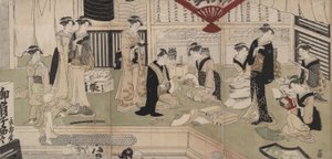 A rajongói bolt Eijud? alkotó: Utagawa Toyokuni I