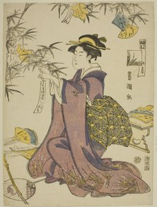A hetedik hónap (Shichi gatsu), a "Divatos tizenkét hónap (Furyu junikagetsu)" sorozatból alkotó: Utagawa Toyokuni I