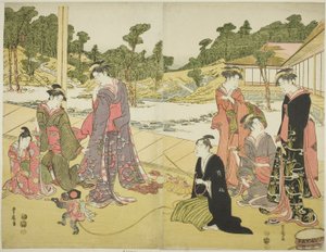 A fiatal majom showman (Wakashu sarumawashi)