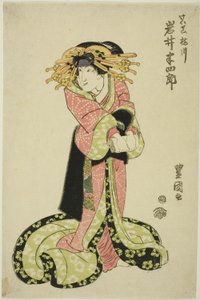 A színész Iwai Hanshiro mint kurtizán alkotó: Utagawa Toyokuni I