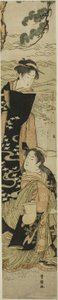 The sisters Matsukaze and Murasame on the shores of Suma alkotó: Utagawa Toyokuni I