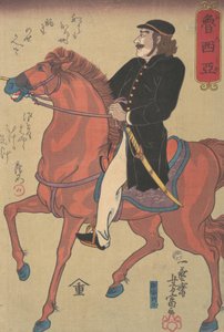 Orosz lovas, 10. hónap, 1860. alkotó: Utagawa Yoshitomi
