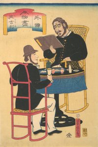 Englishmen Dining, 1. hónap, 1861. alkotó: Utagawa Yoshitora