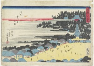 Kilátás a Hongan-ji templomra Ikegamiban alkotó: Utagawa Yoshitora