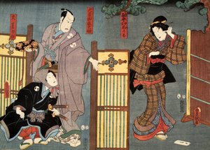 Jelenet a Genji monogatari-ból (Genji meséje), Murasaki Shibuku (sz. 978) c. 1860 (színes fatömbnyomat)