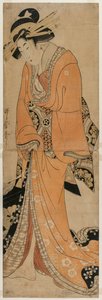 Geisha Standing Beside a Shamisen Case, c. 1810.