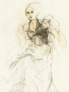 Elegáns divatvázlat alkotó: Ute Rathmann