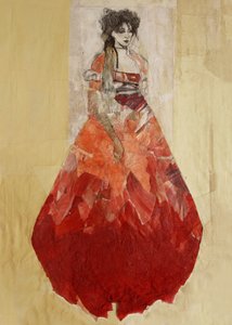 Divatos női piros ruha alkotó: Ute Rathmann