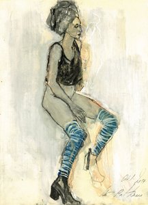 A kék zoknis nő alkotó: Ute Rathmann
