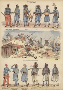 Turcos, a francia hadsereg gyarmati katonái (színes litho)