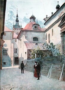 Jirska Ulice, Prága, illusztráció a "Stara Praha (Régi Prága)"-ból, 1900 körül (litho)
