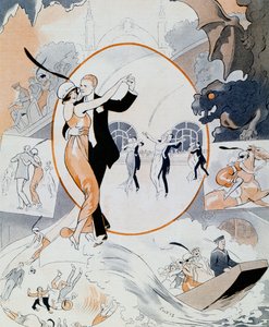 Táncjelenet, a La Vie Parisienne magazinból, Franciaország alkotó: Vald