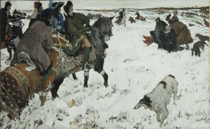 I. Péter a vadászatban, 1902 alkotó: Valentin Aleksandrovich Serov