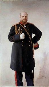 III. Sándor (1845-1895), oroszországi császár portréja lábán Valentin Szerov (1865-1911) festménye 1895 Szentpétervár. Chateau De Peterhof - III. Sándor (1845-1895), Oroszország császárának teljes alakos portréja. Valentin Szerov (1865-1911) festménye alkotó: Valentin Aleksandrovich Serov