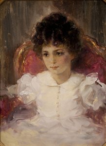Tatyana Szergejevna Khokhlova (született Botkina 1897-1985 gyermekként) portréja alkotó: Valentin Aleksandrovich Serov