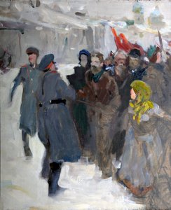 Forradalmi demonstráció”, 1906. alkotó: Valentin Alexandrovich Serov