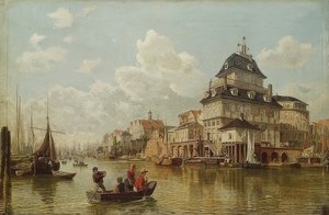 A faház Hamburg kikötőjében. 1850