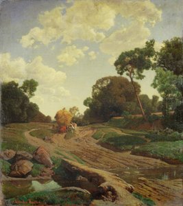 Táj szénakocsival, 1858 körül