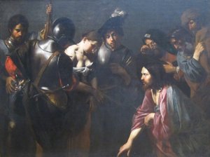 Krisztus és a házasságtörő nő alkotó: Valentin de Boulogne