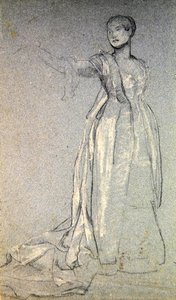 Tanulmány az „A menüett”-hez, 1870 körül (kréta papíron) alkotó: Valentine Cameron Prinsep