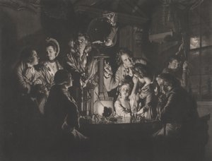 Egy filozófus, aki kísérletet tesz a légszivattyúval, 1769. alkotó: Valentine Green