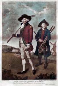 Egy golfozó és a caddie, c1770-c1810.