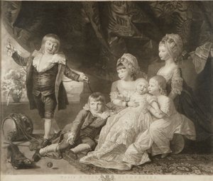 Augusta hercegnő, Erzsébet hercegnő, Ernest herceg, Augustus herceg, Adolphus herceg és Mária hercegnő alkotó: Valentine Green