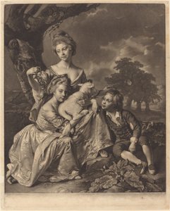 A Wright család A Bradshaw-gyermekek, 1769. alkotó: Valentine Green