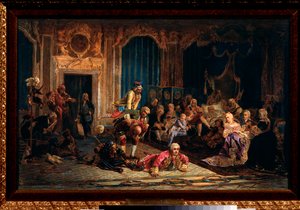 Viccesek I. Anna orosz császárné udvarában (Anna Ivanovna alkotó: Valeri Ivanovich Jacobi