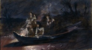 Éjszakai lándzsahalászat, 1870-es évek alkotó: Vasili Grigorevich Perov