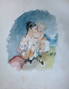 Stefania zu Sayn-Wittgenstein grófnő portréja, szül. Radziwill 1809-1832 Maria lányával, 1 alkotó: Vasili Semenovich Sadovnikov