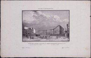 Kilátás Szentpétervárra. A vezérkar épülete a Moika folyó rakpartján, 1833 alkotó: Vasili Semenovich Sadovnikov