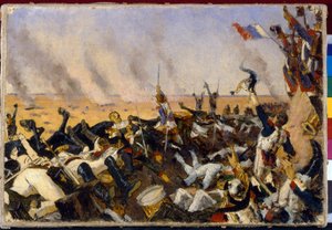 A borodinói csata vége 1812. augusztus 26-án (The End of The Battle of Borodino augusztus 26-án). alkotó: Vasili Vasilievich Vereshchagin