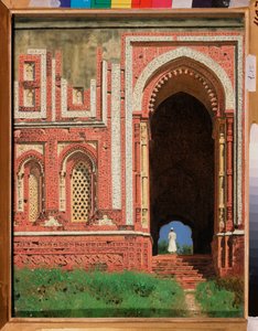 Qutb Minar, A környező kapu a régi Delhiben (India) (Qutub Minar, A környező kapu a régi Delhiben) - Vaszilij Vasziljevics Verescsagin (Vaszilij Verescsagin) festménye (1842-1904) alkotó: Vasili Vasilievich Vereshchagin