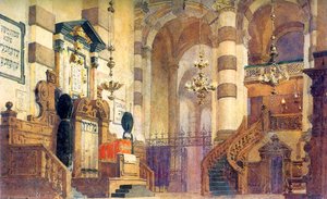 Színpadterv az „Uriel Acosta” operához, Valentina Serova, 1885. alkotó: Vasilij Dmitrievic Polenov