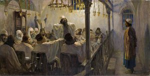 Il est coupable de la mort – Bűnös a halálban! - Polenov, Vaszilij Dmitrijevics (1844-1927) - 1906 - Olaj, vászon - 113x220 - Magángyűjtemény (A művész által az 1890-1900-as évek végén elkészült Krisztus élete című festménysorozat része) alkotó: Vasilij Dmitrievich Polenov