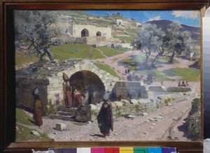 Szent Mária kút Jeruzsálemben (Izrael) - A názáreti Szent Mária kút - Vaszilij Dmitrijevics Polenov (1844-1927) festménye, olaj, vászon