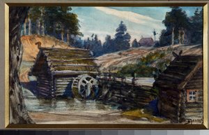 Színpadterv Alexandre Dargomyzhsky Rusalka című operájához (1813-69) alkotó: Vasilij Dmitrievich Polenov