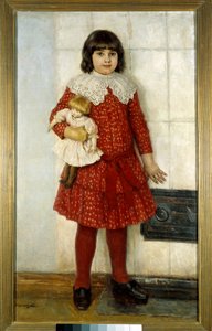 A lánynál van a baba Vaszilij Ivanovics Surikov festménye (Vaszilij Szurikov vagy Vaszilij Surikov) (1848-1916) 1888 Moszkva. Tretyakov Galéria