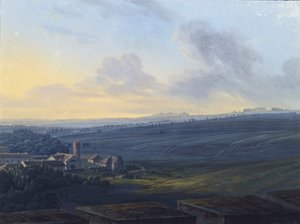 Carskoje Selo kilátása a Fehér toronyból, 1826 után alkotó: Vasily Andreyevich Zhukovsky