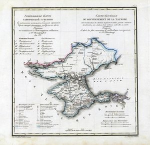 Taurida kormányzóság térképe, 1822 alkotó: Vasily Petrovich Pyadyshev
