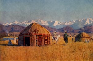 Kirgiz yourta a Chu folyó mellett, 1869-1870, 1965.