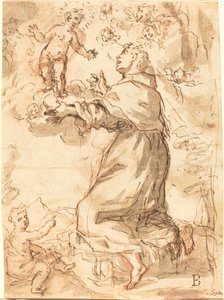 A Krisztus gyermeke megjelenik Szent Ferencnek alkotó: Venetian 17th Century