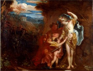 Bacchus, Ceres és Love Anonymous festmény velencei hatást alkotó: Venetian School